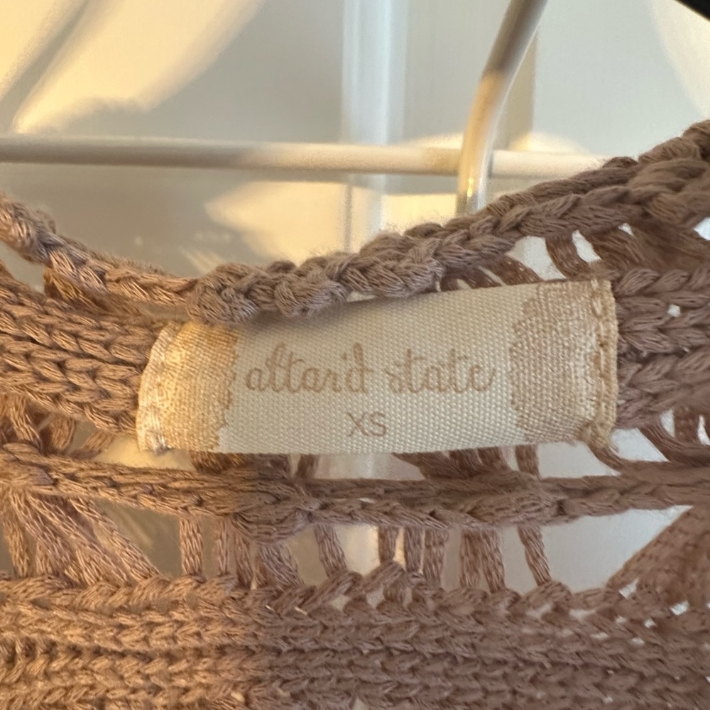 Altar'd State | Crochet Trim Midi Kimono | Mocha - Picture 6 of 8